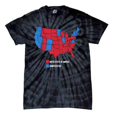 Election Map United States Of America Dumbistan Funny Tie-Dye T-Shirt