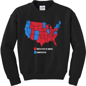 Election Map United States Of America Dumbistan Funny Kids Sweatshirt