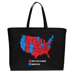 Election Map United States Of America Dumbistan Funny Cotton Canvas Jumbo Tote