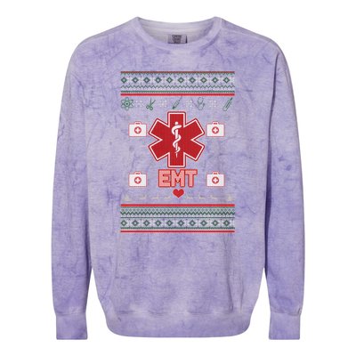 EMT Medic Ugly Christmas Sweater Colorblast Crewneck Sweatshirt