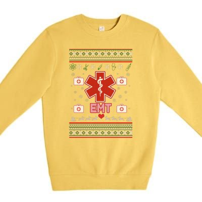 EMT Medic Ugly Christmas Sweater Premium Crewneck Sweatshirt