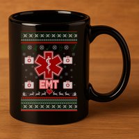EMT Medic Ugly Christmas Sweater 11oz C Handle Ceramic Mug