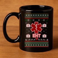 EMT Medic Ugly Christmas Sweater 11oz C Handle Ceramic Mug