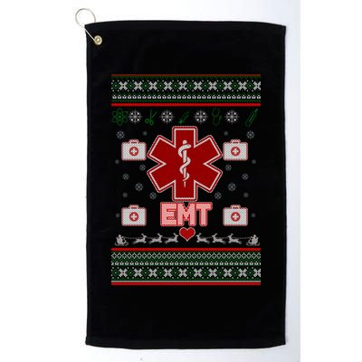 EMT Medic Ugly Christmas Sweater Golf Towel