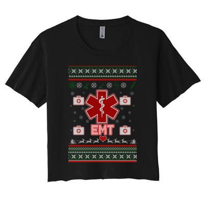 EMT Medic Ugly Christmas Sweater Crop Top
