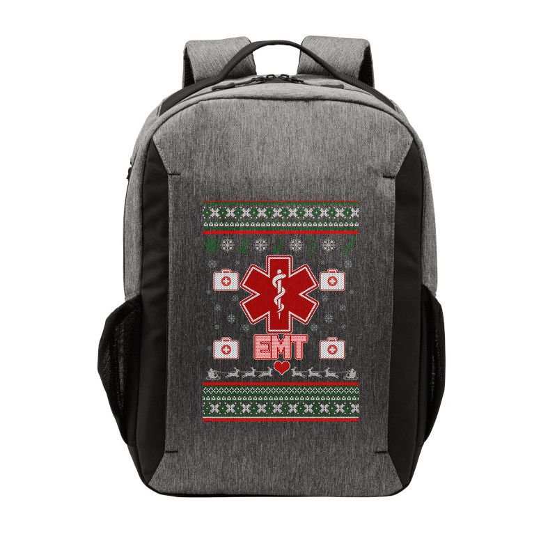 EMT Medic Ugly Christmas Sweater Vector Backpack