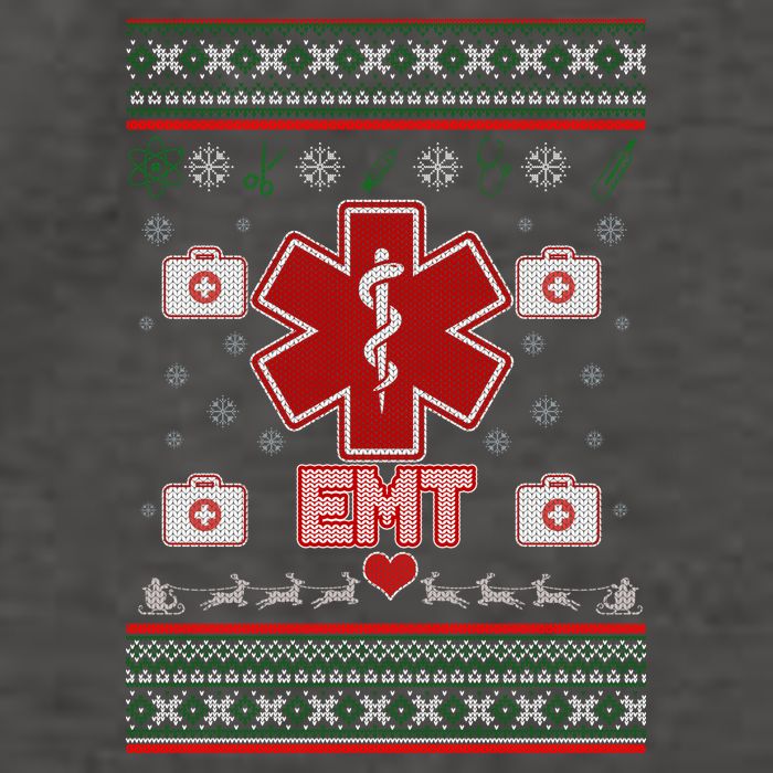 EMT Medic Ugly Christmas Sweater Vector Backpack