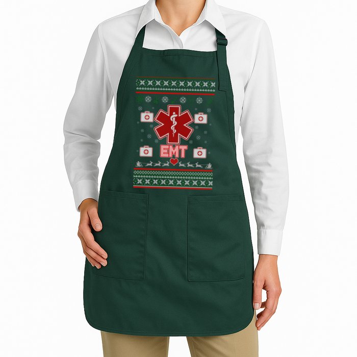 EMT Medic Ugly Christmas Sweater Apron