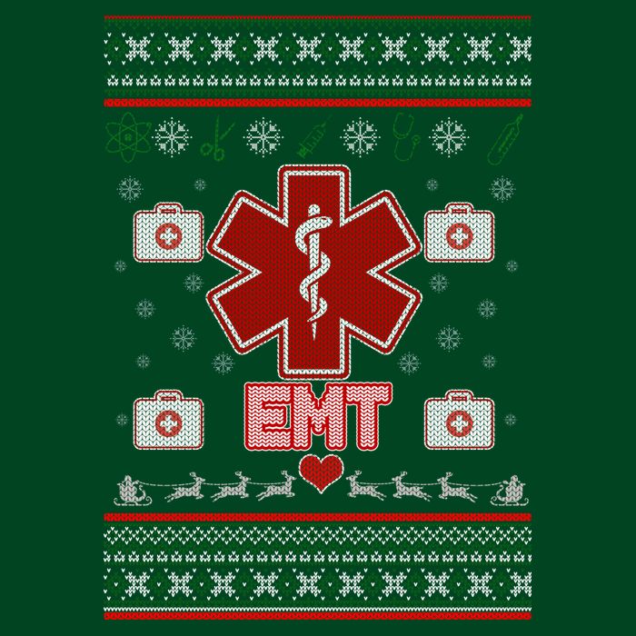 EMT Medic Ugly Christmas Sweater Apron