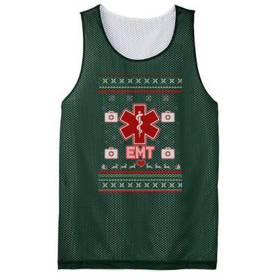 EMT Medic Ugly Christmas Sweater Mesh Reversible Basketball Jersey Tank