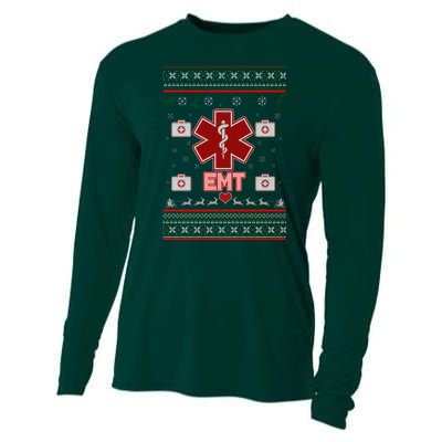 EMT Medic Ugly Christmas Sweater Cooling Performance Long Sleeve Crew