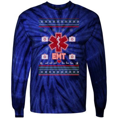 EMT Medic Ugly Christmas Sweater Tie-Dye Long Sleeve Shirt