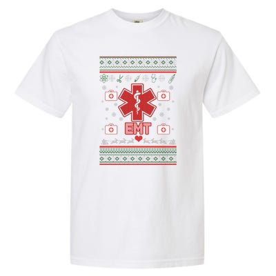 EMT Medic Ugly Christmas Sweater Garment-Dyed Heavyweight T-Shirt