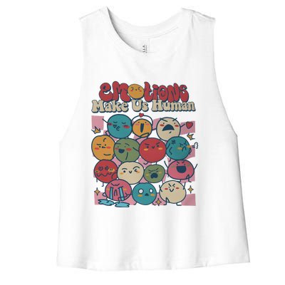 Emotions Make Us Human All Feelings Are Okay Women's Racerback Cropped Tank