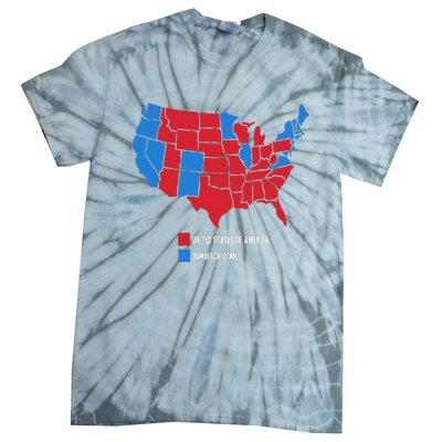 Election Map United States Of America Dumbistan Tie-Dye T-Shirt