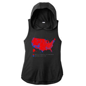 Election Map United States Of America Dumbfuckistan Ladies PosiCharge Tri-Blend Wicking Draft Hoodie Tank