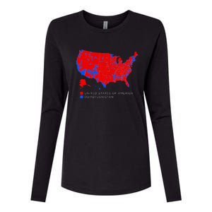 Election Map United States Of America Dumbfuckistan Womens Cotton Relaxed Long Sleeve T-Shirt