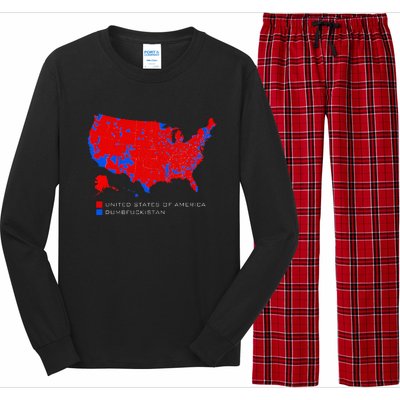 Election Map United States Of America Dumbfuckistan Long Sleeve Pajama Set