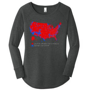 Election Map United States Of America Dumbfuckistan Women's Perfect Tri Tunic Long Sleeve Shirt