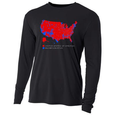 Election Map United States Of America Dumbfuckistan Cooling Performance Long Sleeve Crew