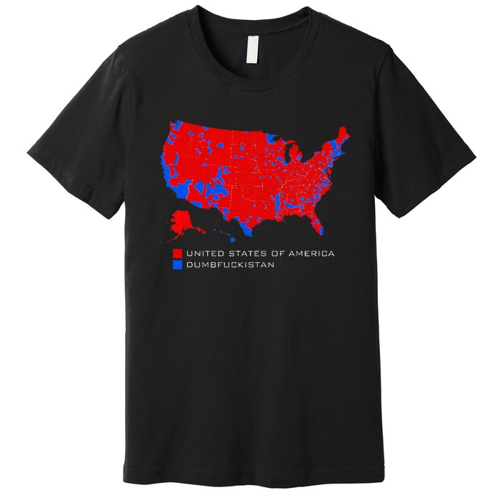 Election Map United States Of America Dumbfuckistan Premium T-Shirt