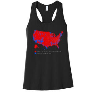 Election Map United States Of America Dumbfuckistan Women's Racerback Tank