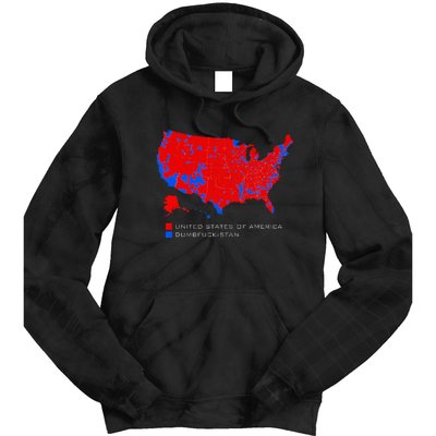 Election Map United States Of America Dumbfuckistan Tie Dye Hoodie