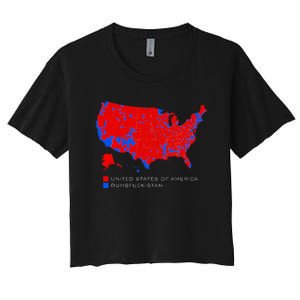 Election Map United States Of America Dumbfuckistan Women's Crop Top Tee