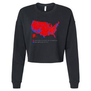 Election Map United States Of America Dumbfuckistan Cropped Pullover Crew