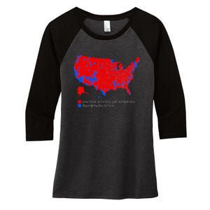 Election Map United States Of America Dumbfuckistan Women's Tri-Blend 3/4-Sleeve Raglan Shirt