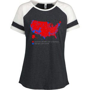 Election Map United States Of America Dumbfuckistan Enza Ladies Jersey Colorblock Tee