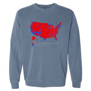 Election Map United States Of America Dumbfuckistan Garment-Dyed Sweatshirt