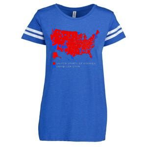 Election Map United States Of America Dumbfuckistan Enza Ladies Jersey Football T-Shirt