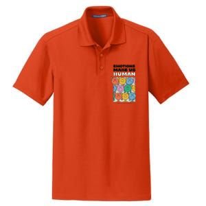 Emotions Make Us Human Retro Mental Health Positive Quote Dry Zone Grid Polo