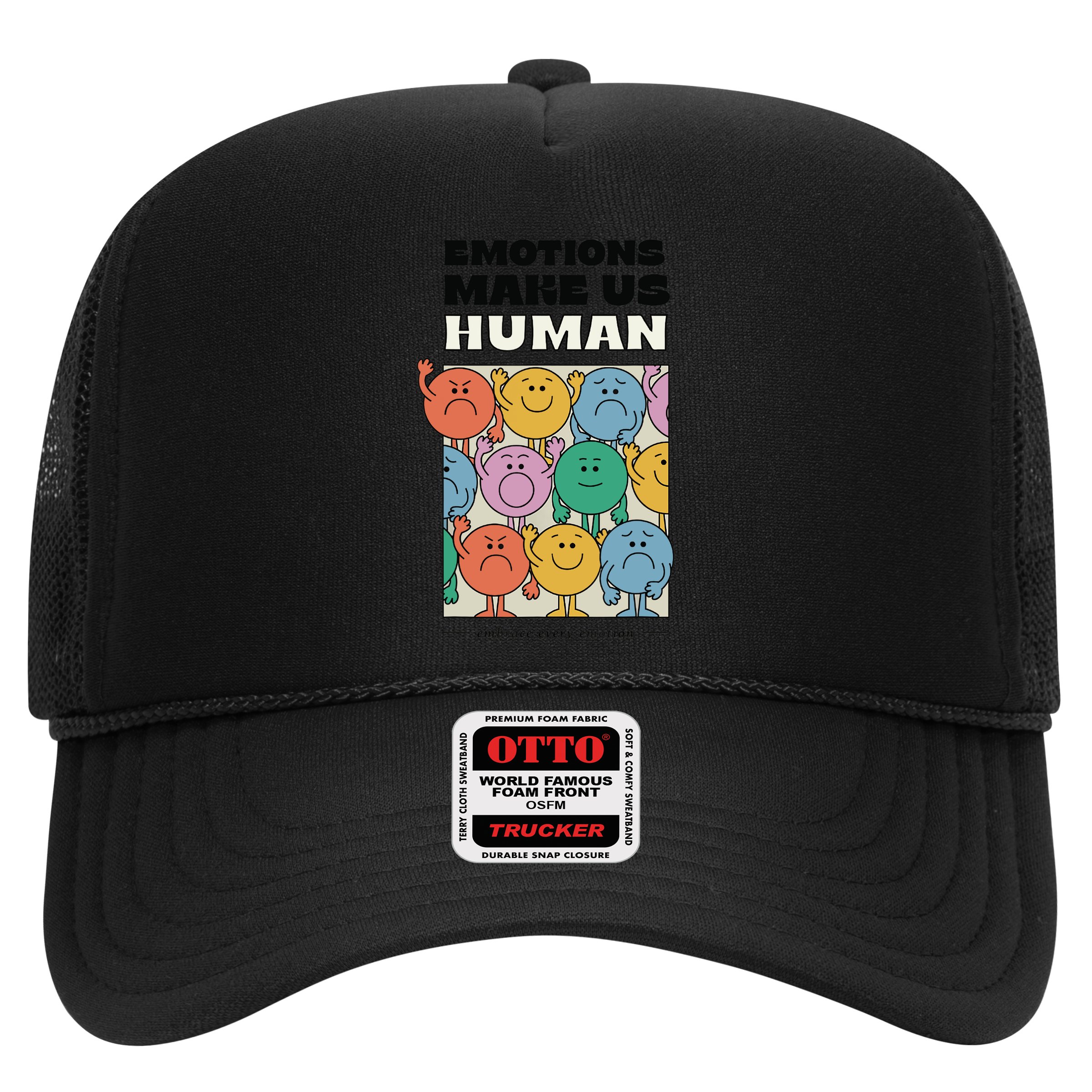 Emotions Make Us Human Retro Mental Health Positive Quote Hat