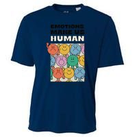 Emotions Make Us Human Retro Mental Health Positive Quote Cooling Performance Crew T-Shirt