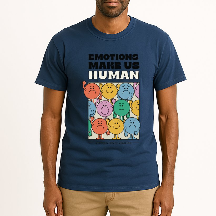 Emotions Make Us Human Retro Mental Health Positive Quote Tall T-Shirt