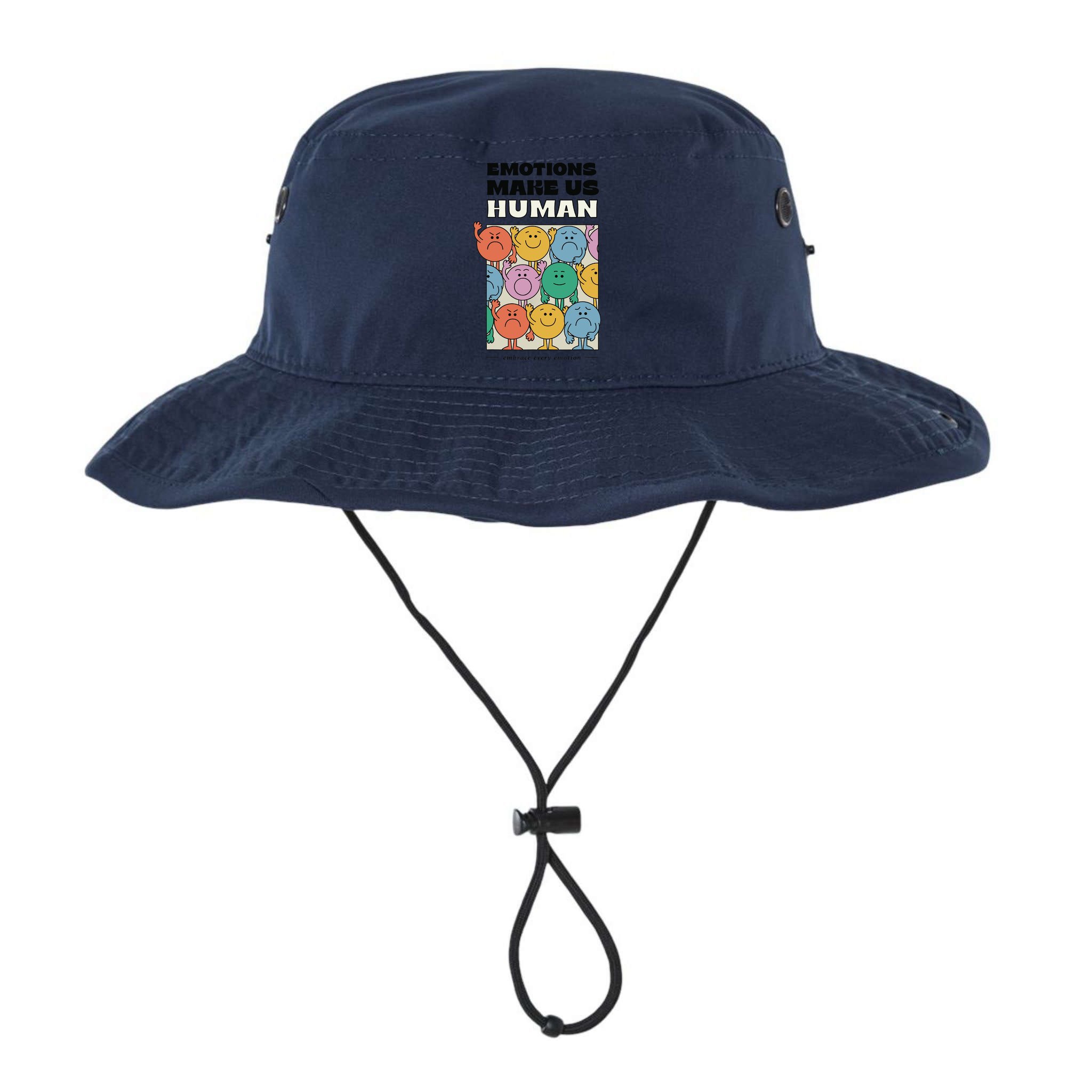 Emotions Make Us Human Retro Mental Health Positive Quote Bucket Hat
