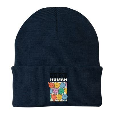 Emotions Make Us Human Retro Mental Health Positive Quote Beanie