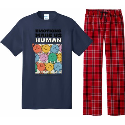 Emotions Make Us Human Retro Mental Health Positive Quote Pajama Set