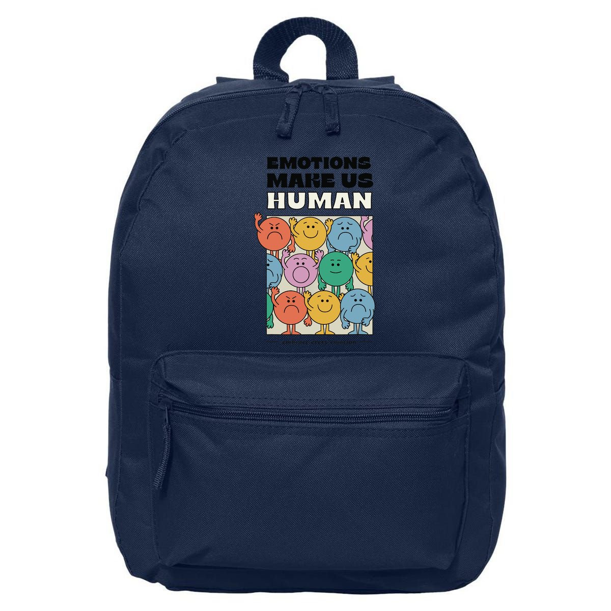Emotions Make Us Human Retro Mental Health Positive Quote 16 in Basic Backpack
