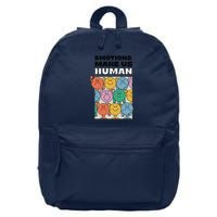 Emotions Make Us Human Retro Mental Health Positive Quote 16 in Basic Backpack
