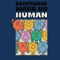 Emotions Make Us Human Retro Mental Health Positive Quote 16 in Basic Backpack