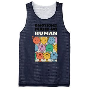 Emotions Make Us Human Retro Mental Health Positive Quote Mesh Reversible Basketball Jersey Tank