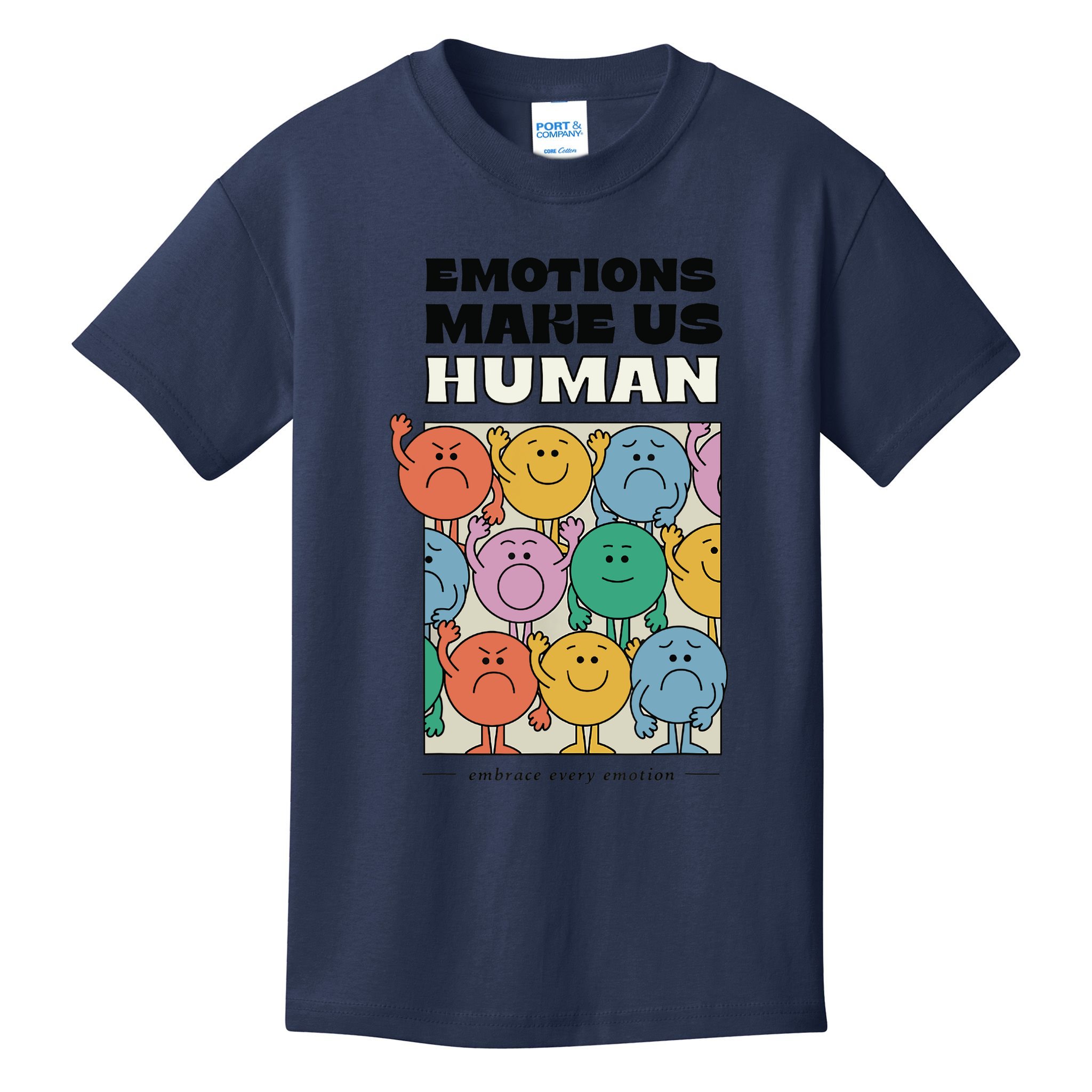Emotions Make Us Human Retro Mental Health Positive Quote Kids T-Shirt