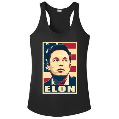 Elon Musk USA Retro Ladies PosiCharge Competitor Racerback Tank