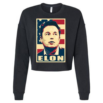 Elon Musk USA Retro Cropped Pullover Crew