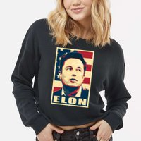 Elon Musk USA Retro Cropped Pullover Crew