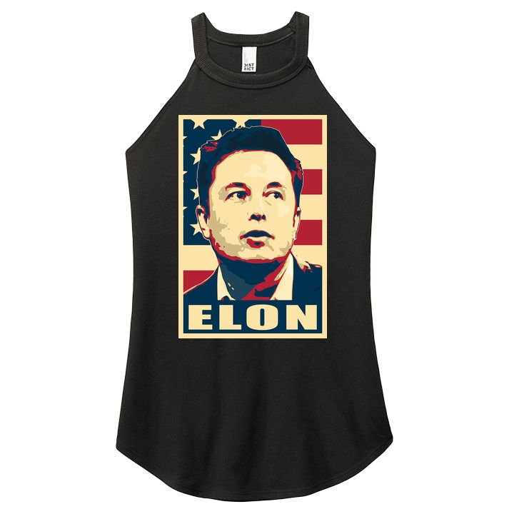 Elon Musk USA Retro Women's Perfect Tri Rocker Tank