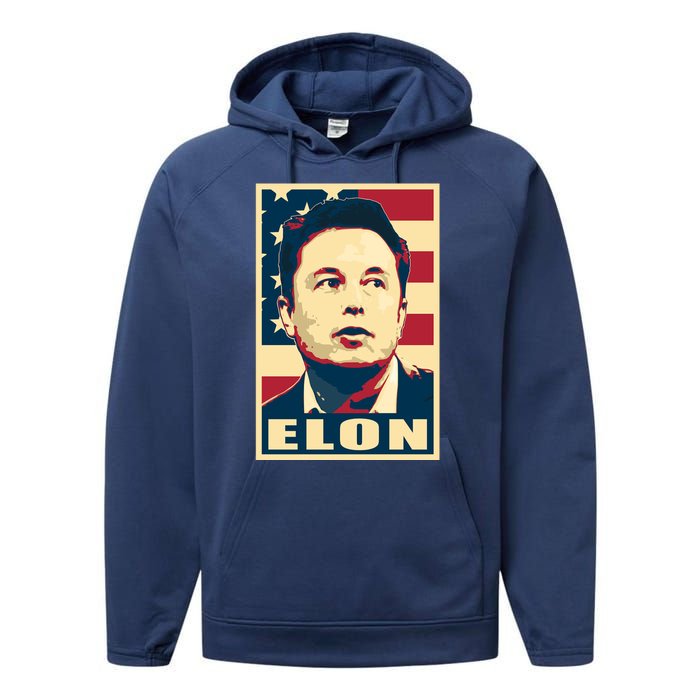 Elon Musk USA Retro Performance Fleece Hoodie